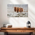 thumbnail image 2 of Elephant Stock Trio Of Highland Cows Wall Art - Horizontal Multi Panel Canvas - Living Room Wall Decor - Animal Multi Panel - White And Brown Decor - 23" x 14", 2 of 4