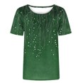 thumbnail image 4 of iHengLiXing Plus Size Womens Tops Dressy Casual Fashion Women's Casual Printed Round Neck Short Sleeved T-shirt Top Blouse Green XL, 4 of 4