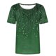 thumbnail image 4 of Puntoco Liquidación de blusas cortas para mujer, blusa informal de manga corta con cuello redondo y estampado para mujer, 4 of 4