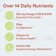 SmartyPants Kids Multi + Fiber & Omega 3 Fish Oil Gummy Vitamins with D3, C & B12 - 120 Ct