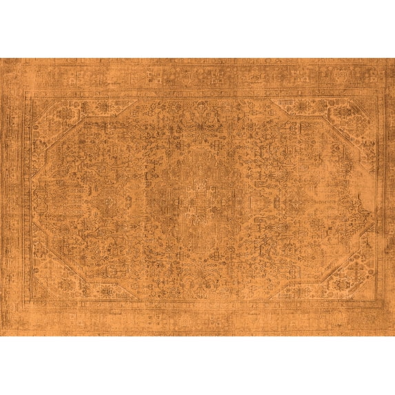 Ahgly Company Indoor Rectangle Oriental Orange Industrial Area Rugs, 2' x 4'