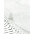 thumbnail image 5 of Unique Bargains Women's Sleeveless Rhinestone Fringe Tie Halter Neck Cropped Cami Tops L White, 5 of 6