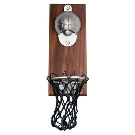 

2024 Wall Mount Bottle Basketball Opener with Embedded Cap Catcher in Solid