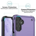 thumbnail image 4 of TJS for Samsung Galaxy A15 5G Phone Case, with Tempered Glass Screen Protector, [Military Grade] Heavy Duty Magnetic Support Ring Kickstand Cover for Galaxy A15 5G (Purple), 4 of 8