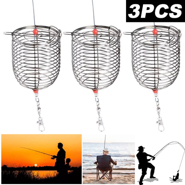 FLhrweasw Señuelo Cebo Pesca Cónico Jaula Cesta Alimentador Aparejos Pesca Carpa (M)