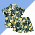 thumbnail image 2 of NOLDARES Toddler Baby Boy Summer Clothes Funny T Shirt Elastic Waist Pockets Shorts Set 2 Piece Outfit(Yellow,5-7 Years), 2 of 8