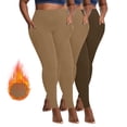 thumbnail image 2 of XFLWAM 3 Pack Fleece Lined Leggings for Women Plus Size Tummy Control Leggings High Waisted Athletic Yoga Pants Winter Thermal Leggings with Pockets, 2 of 9
