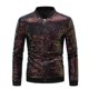 thumbnail image 1 of Blusa y camisa formal de manga larga con cuello vuelto para hombre, camisa con hebilla de lentejuelas y cuello, camisa de manga corta con cara brillante, blusa para hombre, 1 of 7