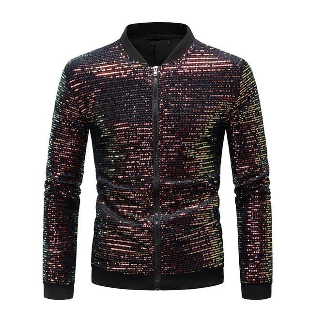 Blusa y camisa formal de manga larga con cuello vuelto para hombre, camisa con hebilla de lentejuelas y cuello, camisa de manga corta con cara brillante, blusa para hombre