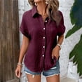 thumbnail image 2 of Trendy Women's Casual V-Neck Long Sleeve Solid Shirt with Lace Detailing for Everyday Wear and Style Plus Size Summer Outfits Vetement Femme Chic, 2 of 4