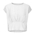 thumbnail image 4 of cfhntfmh Womens Summer Tops Trendy Cap Sleeve Crewneck Basic Blouses Comfy Solid Color Casual T Shirts, 4 of 6