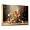 thumbnail image 2 of Designart "Floral Bubbles in Gold Champagne" Food & Beverage Framed Wall Art - Traditional Gold Champagne Bedroom Framed Canvas Wall Art, 2 of 6