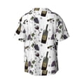 thumbnail image 2 of Disketp Men's Hawaiian Wine Bottles And Grapes Print Shirts Button Down Holiday Beach Shirts-Large, 2 of 7