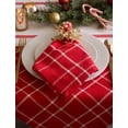 thumbnail image 5 of CC Home Furnishings Set of 6 Berry Red Plaid Square Napkins 20", 5 of 8