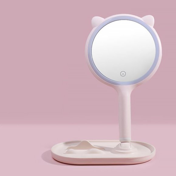 unbranded Espejo Cosmético LED Rosa Para Con Ideal Para Y Uso Diario