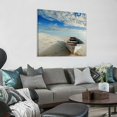 thumbnail image 4 of Acheng  Boat Modern Seascape Canvas Prints Artwork Landscape Pictures to Photos on Stretched Canvas Wall Art Ready to Hang for Home Office Decorations 16x16 in, 4 of 5