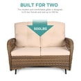 thumbnail image 5 of Meetwarm 4 Stainless Steel All-weather Outdoor Conversation Sets with Chairs and Table, Brown/Beige, 5 of 7
