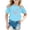 Sky Blue, variant on Toddler Kids Girls T Shirts Short Sleeve Breast Cancer Awareness Month Printed Tee Shirts Casual Crewneck Casual Loose Tops 5-6 Years