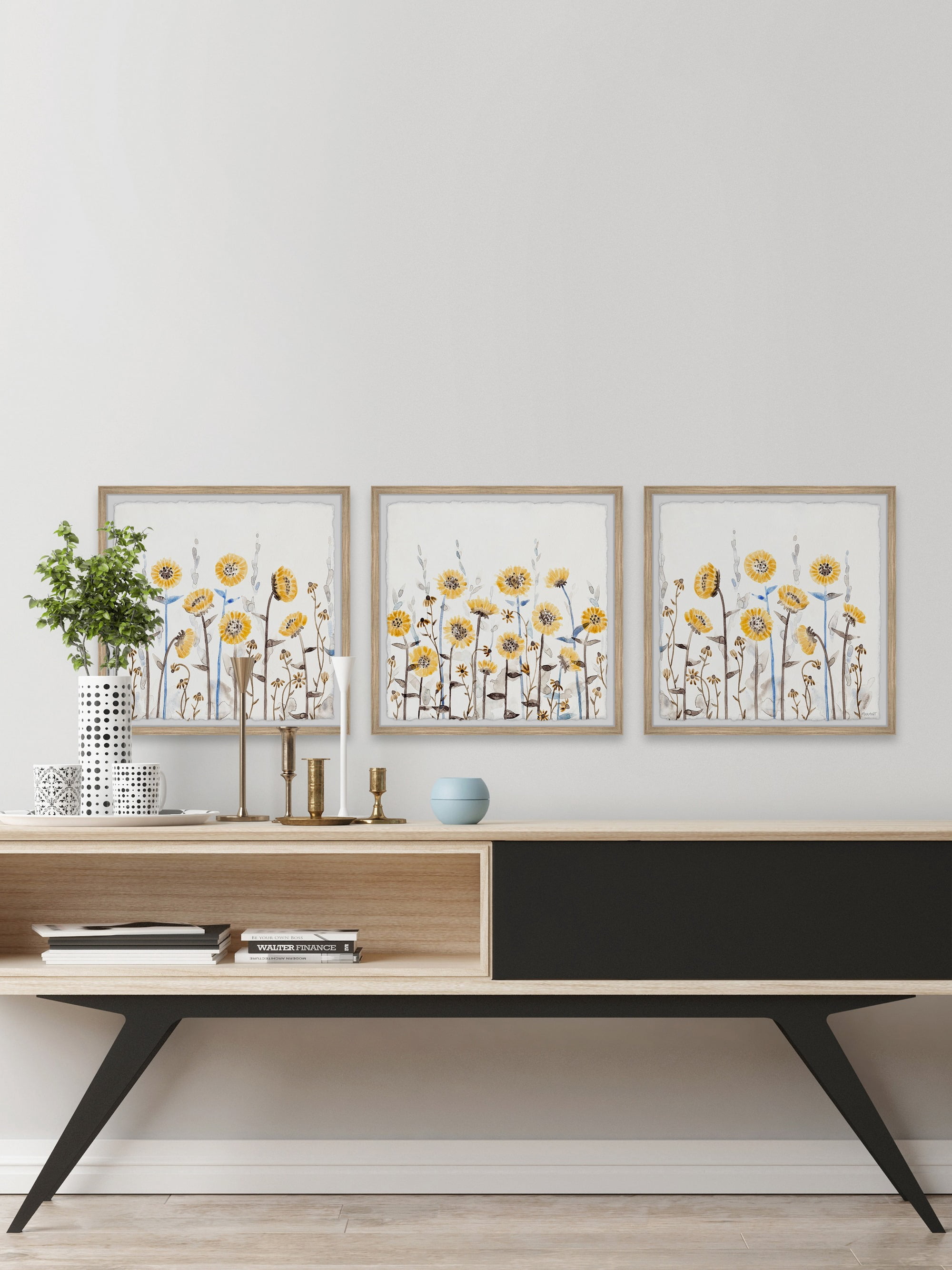 Marmont Hill Yellow Cluster Triptych