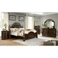 thumbnail image 2 of FOA Saavy 3-Piece Cherry Wood Bedroom Set - Queen + Nightstand + Chest, 2 of 12