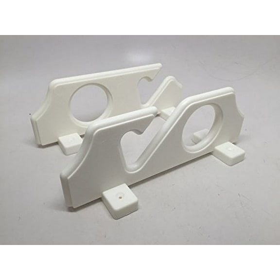 Pactrade Marine Boat Pair Of  White Poly Rod Racks 2 Rod UV Stabilized PE W/ SS Hardware