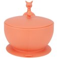 thumbnail image 2 of XYCCA Cute Silicone Baby Feeding Bowl Spoon Set with Suction Base Non Slip Tableware for Infant(Coral Red )-082203, 2 of 5