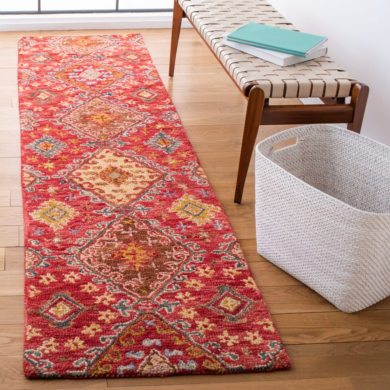SAFAVIEH Aspen Dreda Tribal Area Rug, Red/Gold, 7' x 7' Square