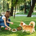thumbnail image 3 of Foldable Travel Pet Bowls 2 In 1 Silicone Food Water Feeder With Zipper Ideal For Outdoor Hiking Camping Trips Portable Dog Cat Bowl, 3 of 5