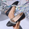thumbnail image 5 of ShiShine Womens Bling Rhinestone Pointed Flat Shoes Comfort Slip On Low Heel Wedding Dress Shoes Ballet Flat Shoe, 5 of 9