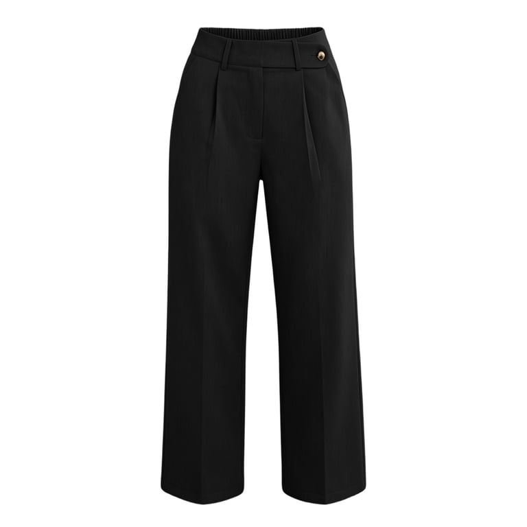 womens black bootcut dress pants Women's Pockets Women's Solid Color Casual Business Work Commuting Versatile Suit Pants With Pockets L way stretch ponte knit 2025 prom trends Rihanna Lilac Party Dress Color:rosewood