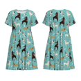 thumbnail image 3 of Bixox Women's Short Sleeve Summer Dress Loose Swing Knee Length Dresses with Pockets-Cute Dog, 3 of 7