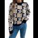 thumbnail image 2 of Suéter de Larga con Cuello Redondo para Mujer, Suéter Holgado de Punto, Tendencia de Otoño e Invierno, Tops Casuales de Moda. Albaricoque M, 2 of 10
