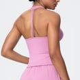 thumbnail image 2 of Fnooota Women's Workout Tank Tops, Racerback V Neck Running Sleeveless Athletic Camisole Pink Size XL, 2 of 3
