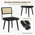 thumbnail image 5 of Natural Rattan Dining Chairs Set of 2,Modern Boho Kitchen Chairs with Wood,Upholstered Seat, 5 of 6