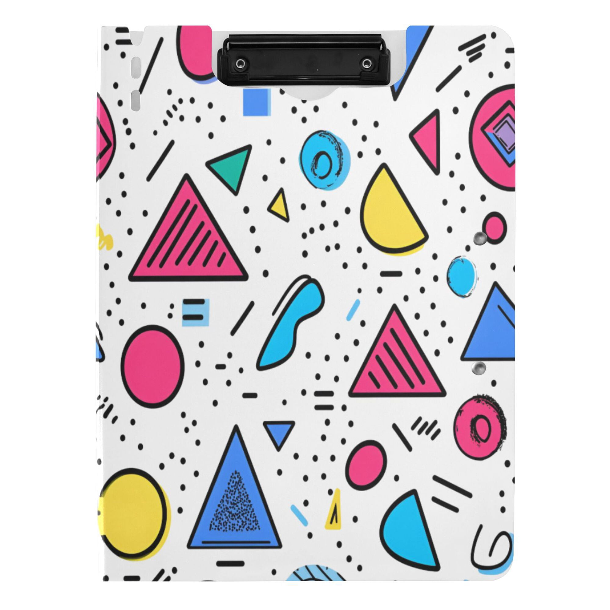 FORMRS A4 Clipboard Folder with Pen Holder Horizontal Foldable School Office Binder, Red Retro Pattern