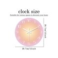 thumbnail image 3 of A 12-Inch Tempered Glass Wall Clock, Pink Element Gradient Pattern Mute Travel Time Battery Powered, Suitable For Living Room Bedroom Dining Room Part, 3 of 5