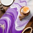 thumbnail image 4 of Table Runners 108 Inches Long, Purple Modern Wavers Cotton Linen Kitchen Dining Coffee Table Runner for Party Home Decor, Abstract Water Ripple Fluid Art Tabletop Dresser Scarves Runner 13x108 Inch, 4 of 9