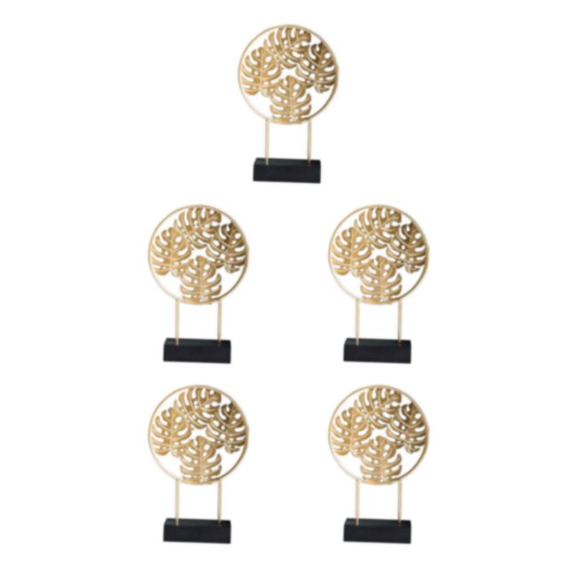 Wweixi Creative Nordic Home Decoration Accessories Iron Home Office Decor Desktop Gold S 5Set