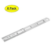 Uxcell 6-inch (15cm) Stainless Steel Straight Ruler Inches and Metric Scale 6 Pack