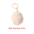 thumbnail image 3 of Fuzzy Ball Keychain Supple Comfortable Lovely Key Rings Adorable Practical Key Chains Women for Children Adults Elderly Students Beige 6cm, 3 of 6
