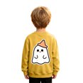 thumbnail image 7 of felwors Kids Halloween Sweatshirt Boys Girls Pumpkin Ghost Toddler Shirt Crewneck Long Sleeve Graphic Top (Yellow,3-4 Years), 7 of 7
