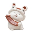 thumbnail image 4 of Mini estatuas de conejo, figuritas decorativas para Año Nuevo chino, tablero de instrumentos del coche, escritorio Rojo, 4 of 9