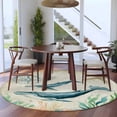thumbnail image 4 of Round Area Rug 8ft,Nautical Ocean Sea Whale Starfish Washable Carpet Non-Slip Runner Accent Rugs Indoor Floor Mat for Bedroom Living Room Decor,Vintage Back, 4 of 9