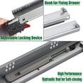 thumbnail image 5 of Guías deslizantes para cajones de montaje inferior Ocg, 21 pulgadas (1 par), extensión completa, cierre suave, guías para cajones ocultas, vienen con tornillos de montaje y soportes, 1 par, 5 of 5