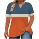 thumbnail image 1 of Mujeres Tops Casual V-Cuello Impreso Oversized Mangas Cortas Camiseta Top, Poliéster Verano Primavera, 1 of 5