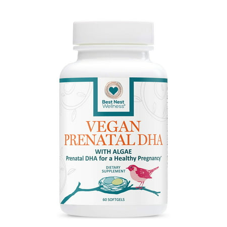 Best Nest Vegan Prenatal DHA | Algae Omega 3 Supplement, Support Baby's Brain & Eye Vegan