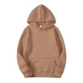 thumbnail image 5 of Textilo Womens Hoodies Long Sleeve Hooded Hoodies with Pocket Solid Color Sweatshirt 2026 Fall Y2k Loose Comfy Casual Clothes,Camel M, 5 of 6