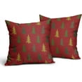 thumbnail image 2 of Christmas Tree Pillow Covers 18x18 Set of 2 Red Xmas Rustic Style Winter Print Decorative Outdoor Pillowcases Farmhouse Vintage Holiday Decorations Throw Cushion Case Decor for Couch Sofa Bed, 2 of 6