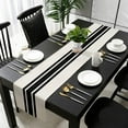 thumbnail image 1 of TIMIFIS Linen Table Flag, Home Decor Geometric Striped Linen Table Flag Modern Plain Bitonal Stripe Tablecloth Dinner Mat Home Decoration Tablecloth Tea Flags, 1 of 6