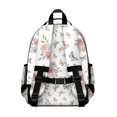 thumbnail image 3 of White Butterfly Rose Pattern Cute School Backpack Bag for School with Padded Back and Adjustable Shoulder Straps 15.25"x11.5"x5.25", 3 of 5